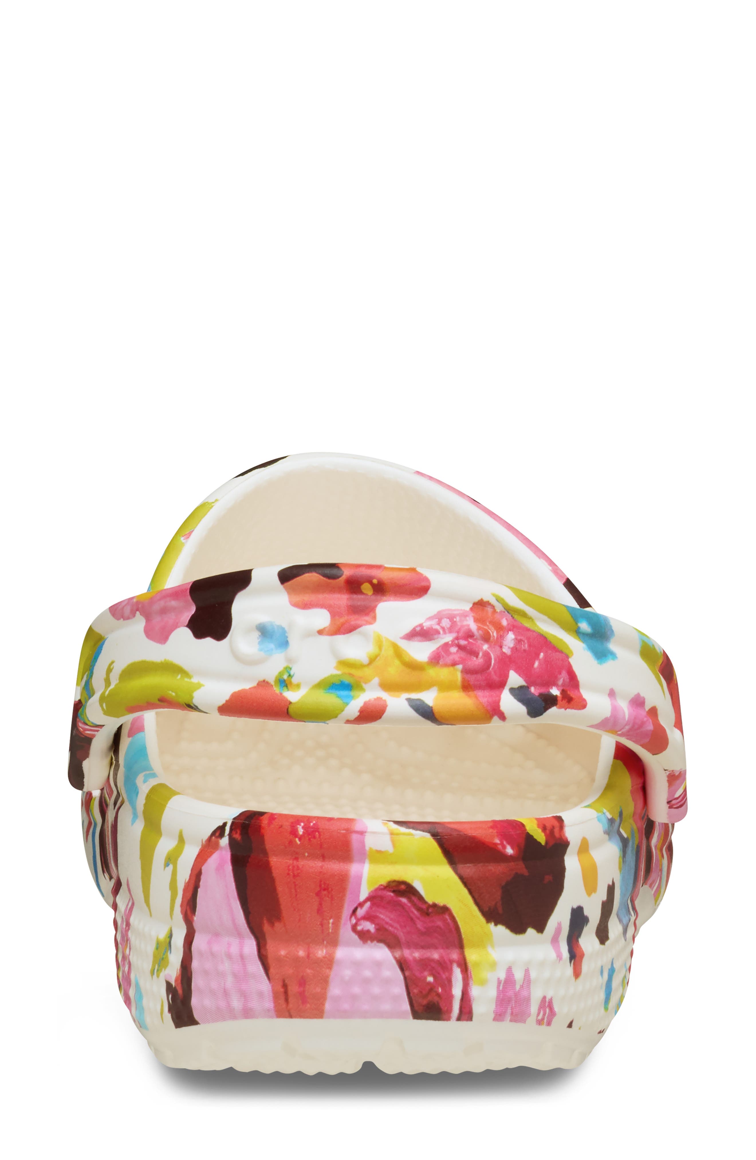 CROCS Classic Painted Floral Clog, Alternate, color, Chalk