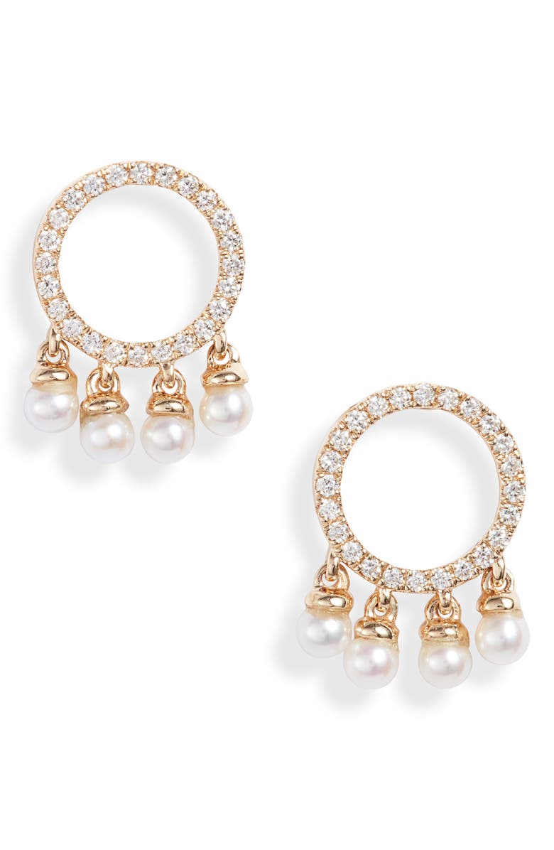 Dana Rebecca Designs Pearl Ivy Circle Stud Earrings, Main, color,