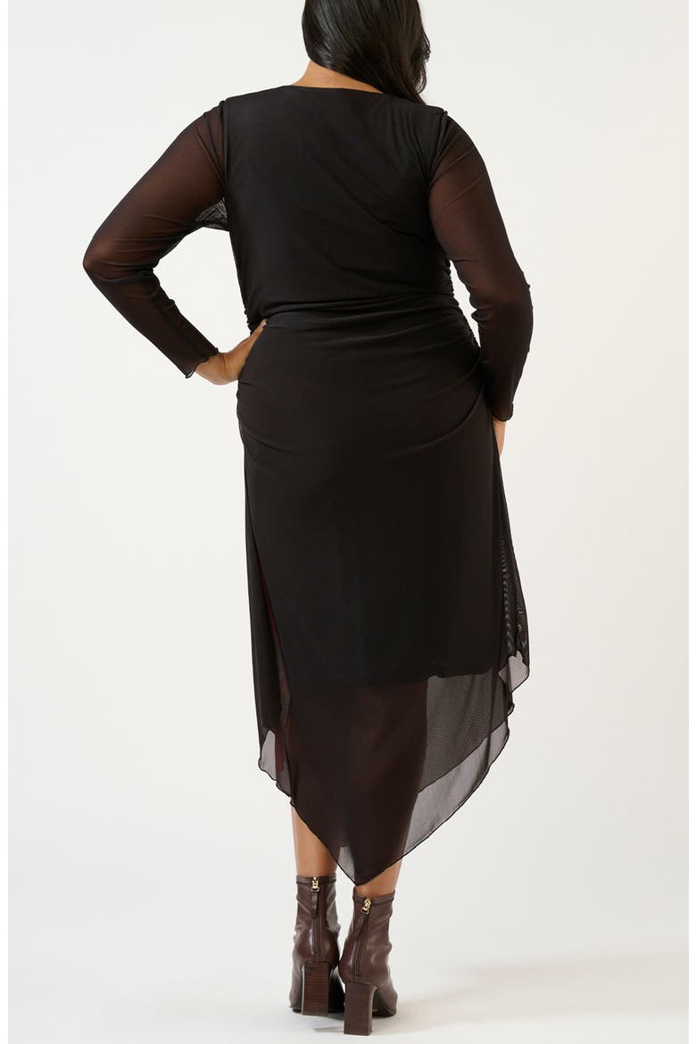 Raya Ruched Long Sleeve Maxi Dress, Alternate, color, CHOCOLATE ROSE