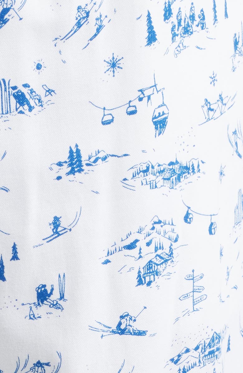 Petite Plume Après Ski Brushed Cotton Twill Pajama Pants, Alternate, color, Navy