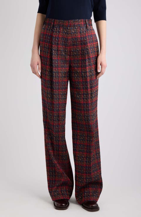 Portias Pleated Straight Leg Pants
