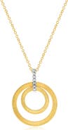 SUZY LEVIAN Golden Helix Coil Double Circle Pendant Necklace