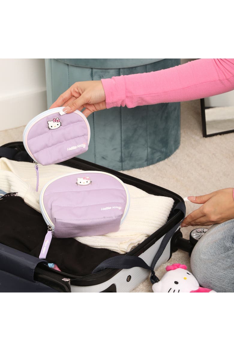 Large and Small Dome Cosmetic Travel Bag, Alternate, color, Purple