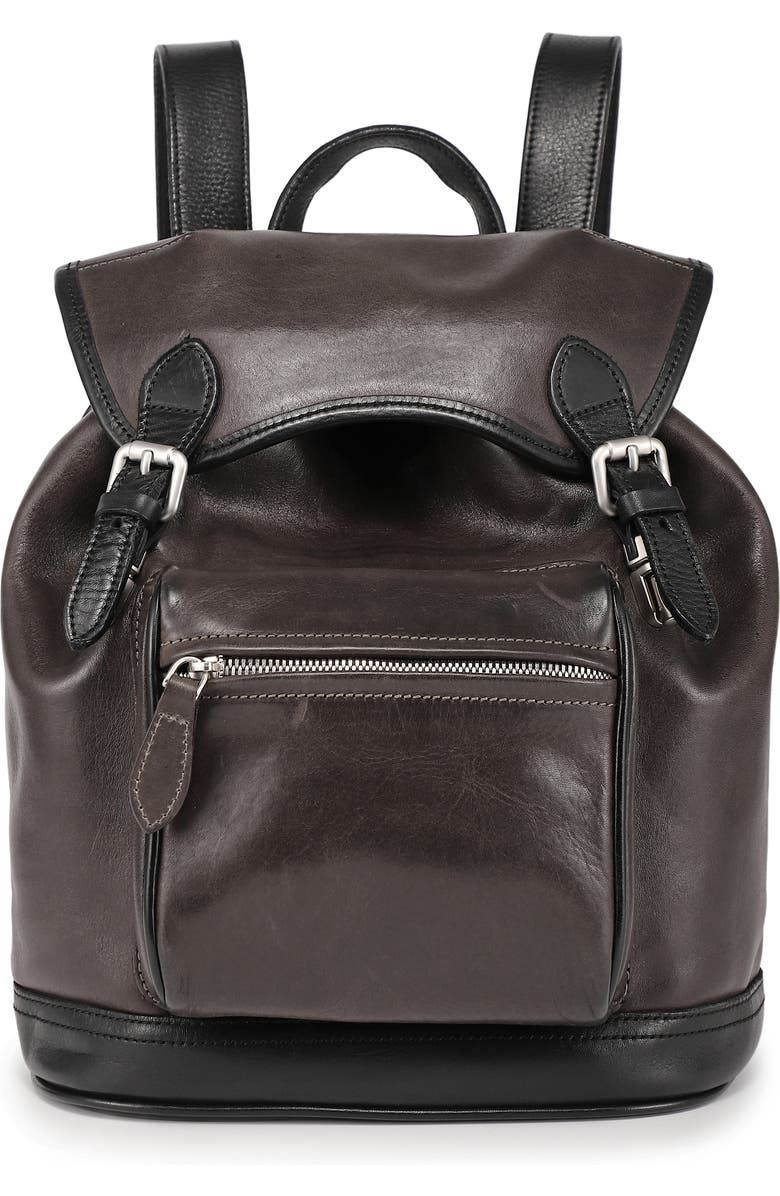 OLD TREND Ficus Genuine Leather Durable Travel Backpack, Main, color, Grey