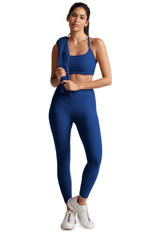 Beyond Yoga Space Dye Slim Racerback Sports Bra In Blue