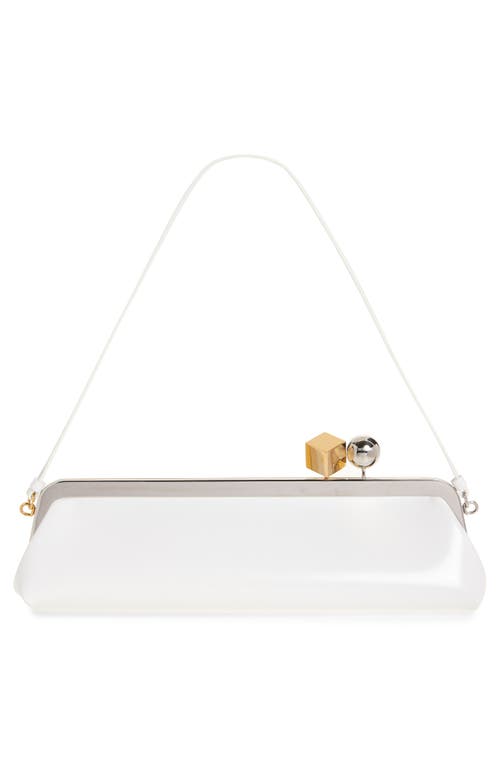 Jacquemus La Pochette Salon Patent Leather Clutch In White