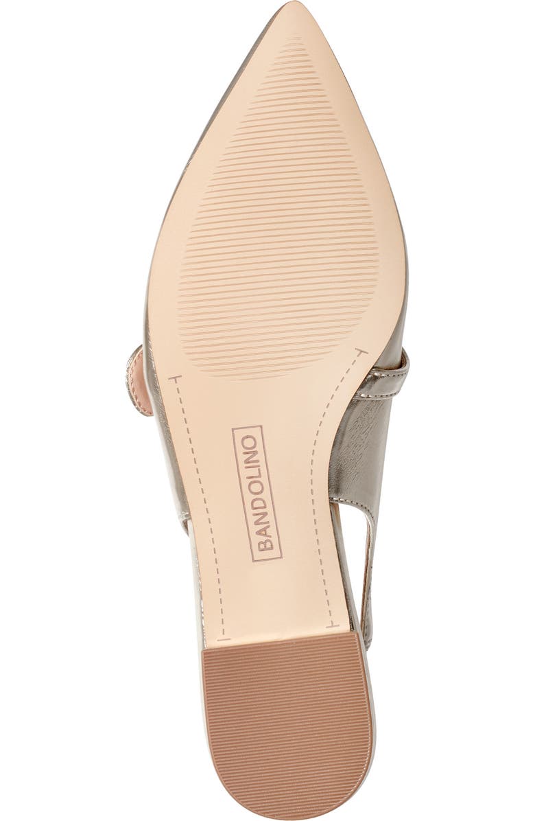 Bandolino Aubriana Slingback Mary Jane Pointed Toe Flat, Alternate, color, Gol01