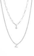MESHMERISE Diamond Initial Charm Necklace