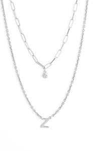 MESHMERISE Diamond Initial Charm Necklace
