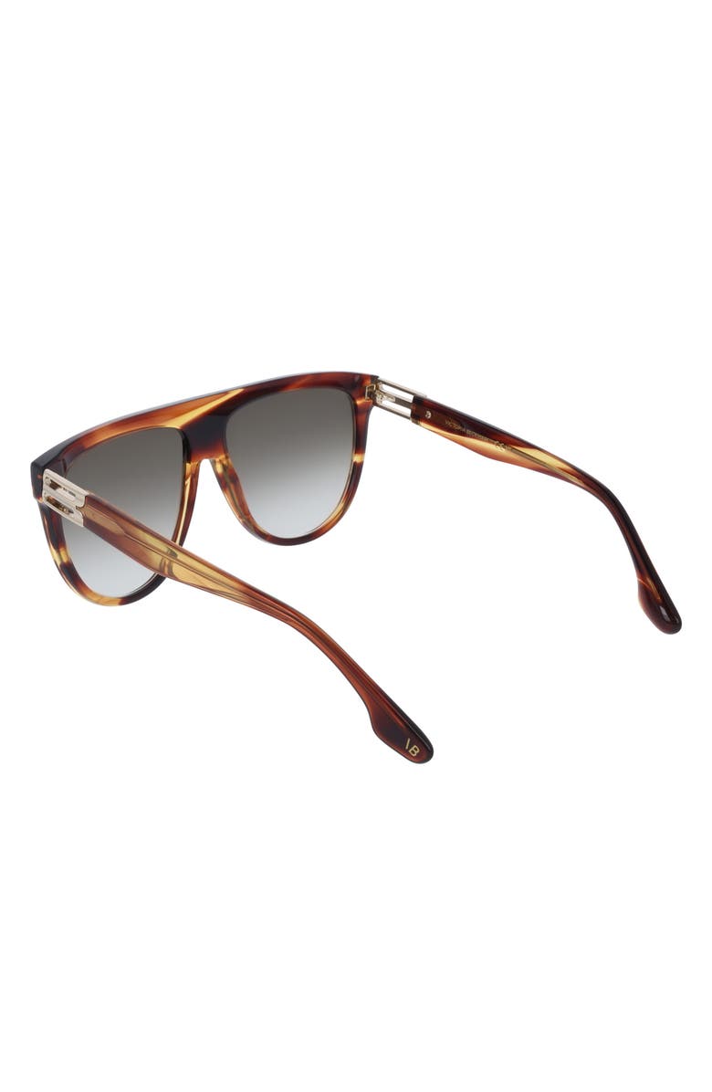 Victoria Beckham 58mm Aviator Sunglasses, Alternate, color, Striped Brown