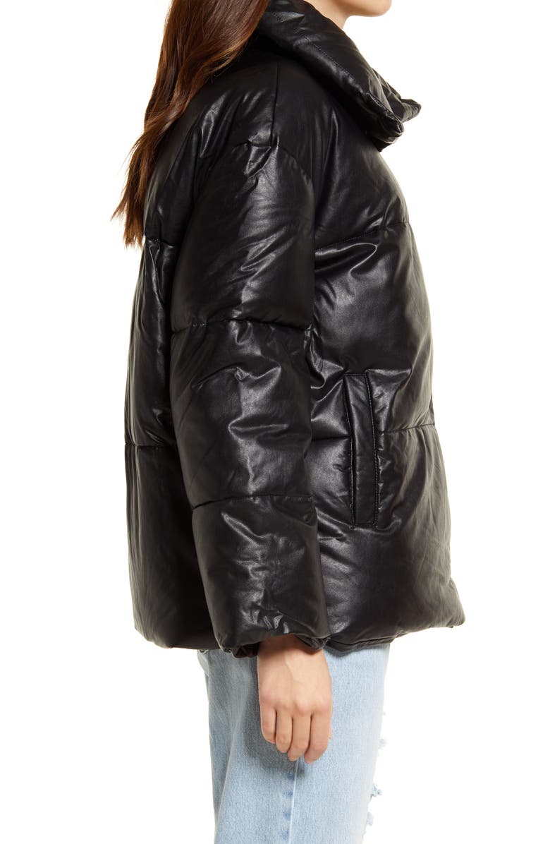A V DENIM Vigoss Faux Leather Puffer Jacket, Alternate, color, 