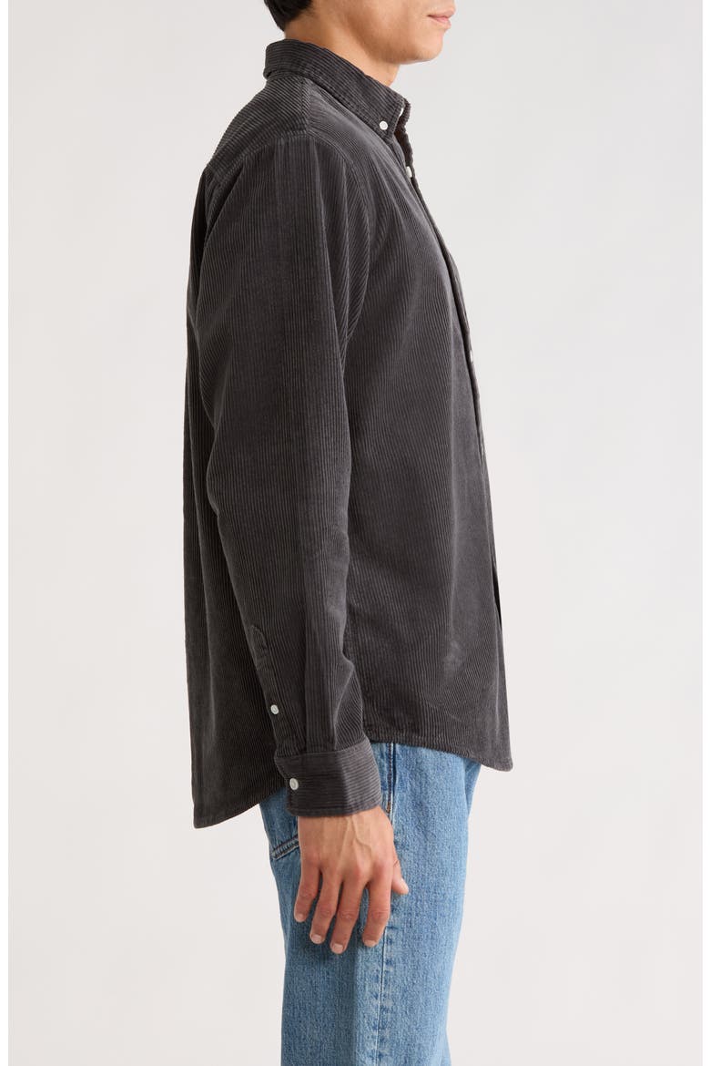 Madison Corduroy Button-Down Shirt, Alternate, color, GRAPHITE / GRAPHITE