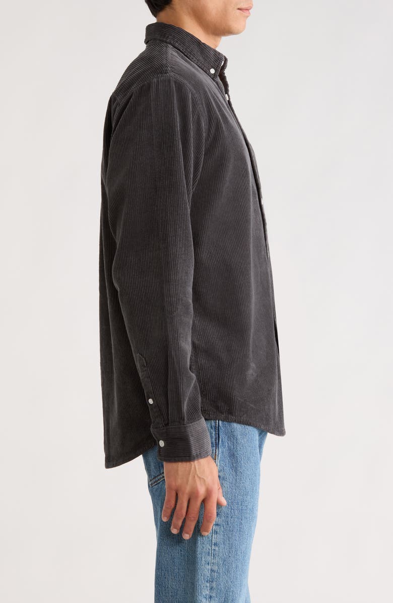 Carhartt Work In Progress Madison Corduroy Button-Down Shirt, Alternate, color, Graphite / Graphite