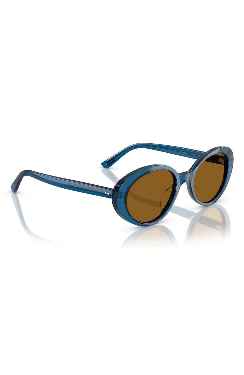 Oliver Peoples Lumar 51mm Oval Sunglasses, Alternate, color, Tetsukon Blue / True Brown