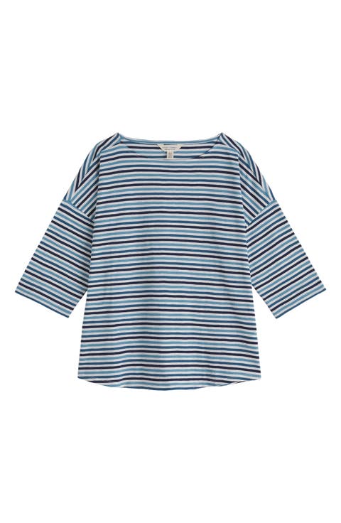 Tremayne Quay Stripe Organic Cotton Top