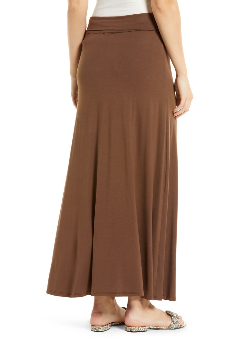 Roll Top Maxi Skirt, Alternate, color, COCO