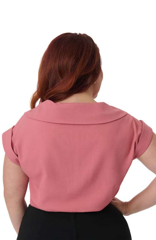Unique Vintage Plus Size 1960s Twill Sleeveless Blouse In Pink