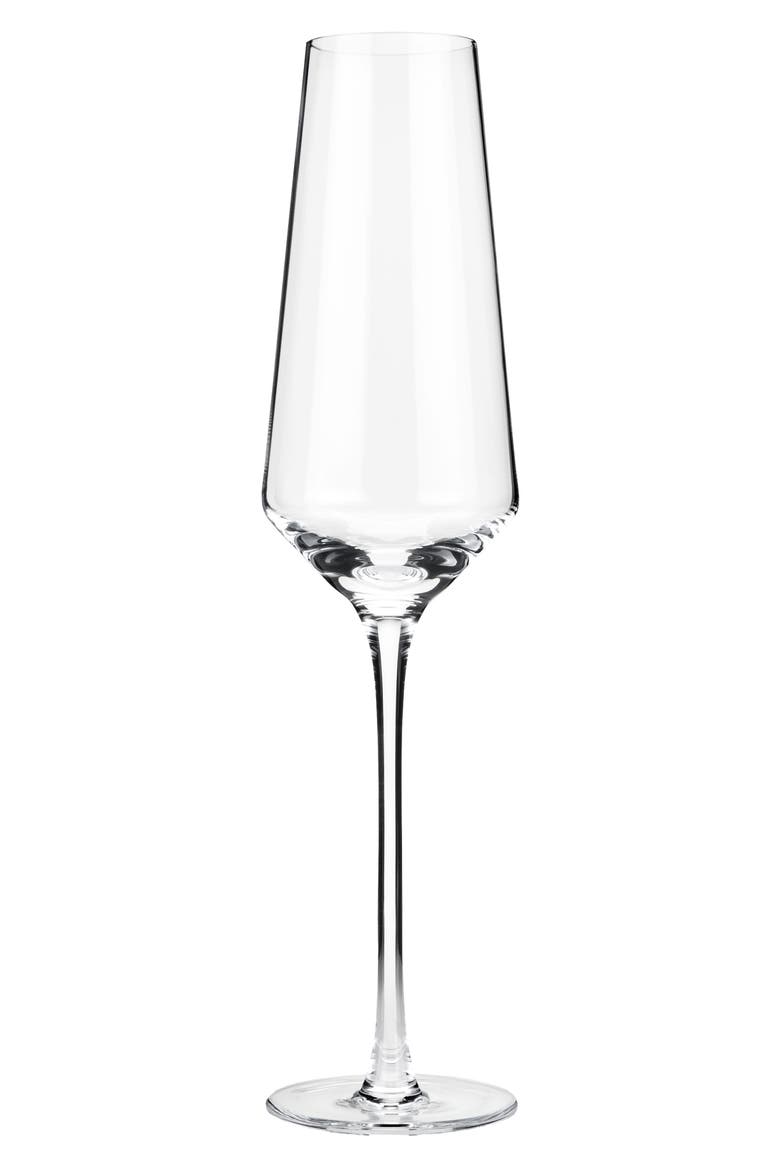 Raye Crystal Angled Champagne Flutes Set of 2, Main, color, CLEAR
