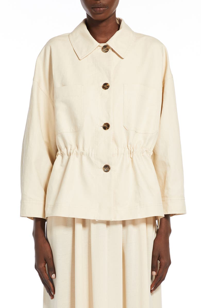 Weekend Max Mara Song Peplum Cotton & Peplum Jacket, Main, color,