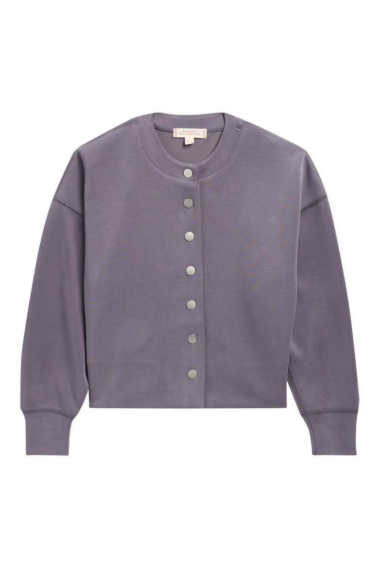 Kids' Cloud Luxe Snap-Up Sweatshirt, Main, color, CHARCOAL