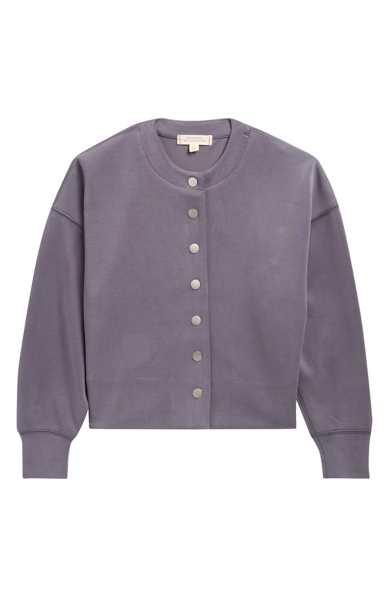 Walking on Sunshine Kids' Cloud Luxe Snap-Up Sweatshirt, Main, color, Charcoal