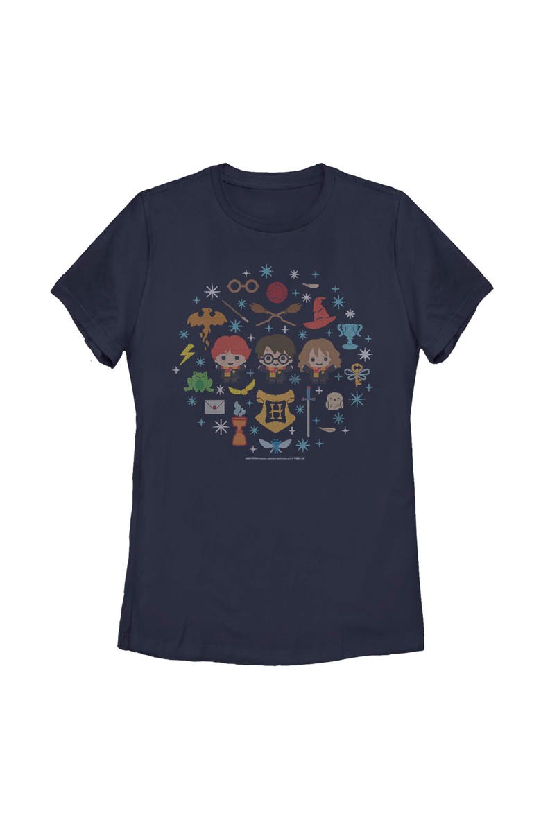 HARRY POTTER Women's Harry Potter Chibi Friends  Graphic T-Shirt, Main, color, Navy Blue