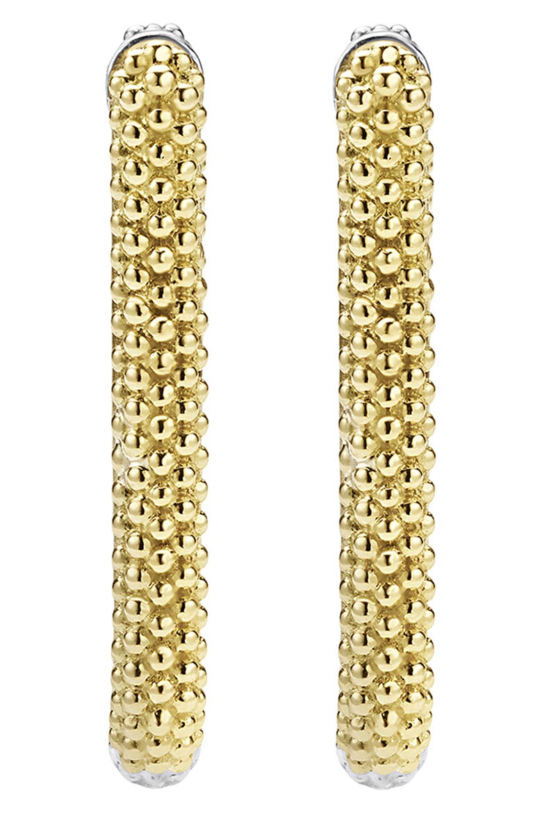 Caviar Lux Two-Tone Mini Hoop Earrings, Alternate, color, SILVER/ GOLD