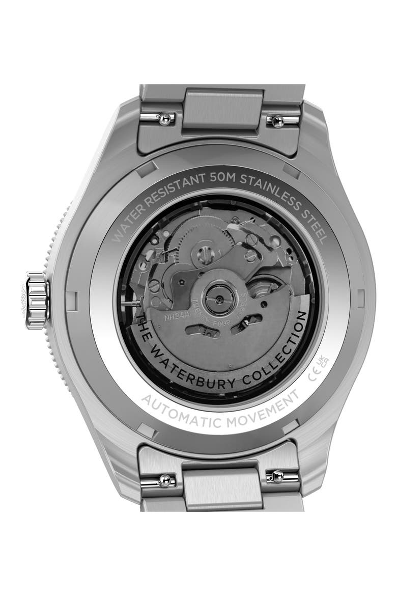 The Waterbury Heritage GMT Automatic Bracelet Watch, 41.5mm, Alternate, color, STAINLESS STEEL