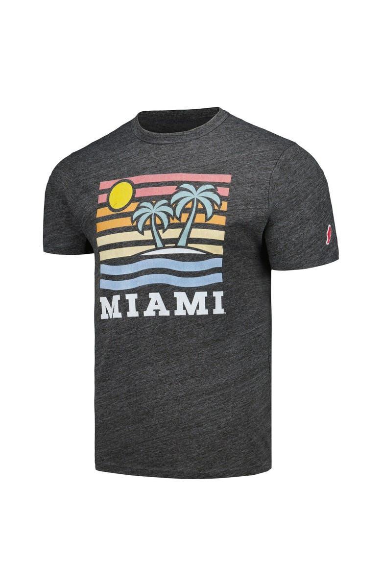 LEAGUE COLLEGIATE WEAR Men's League Collegiate Wear Heather Charcoal Miami Hurricanes Hyper Local Victory Falls Tri-Blend T-Shirt, Alternate, color, Heather Charcoal