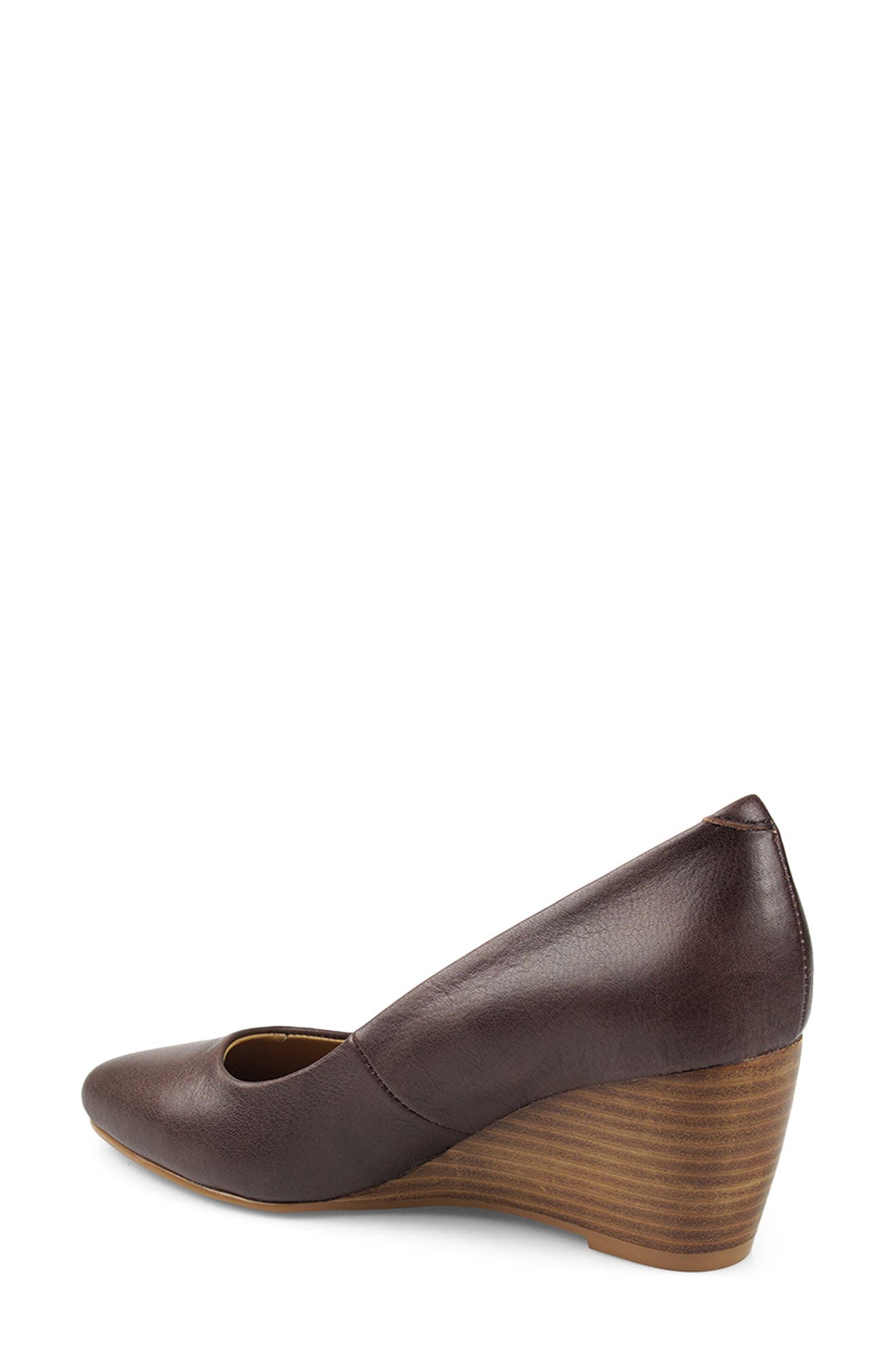 National Comfort Wedge Pump, Alternate, color, Brown Leather