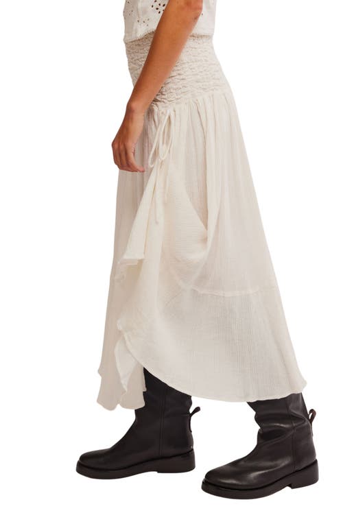 Free People Prairie Convertible Cotton Smocked Skirt