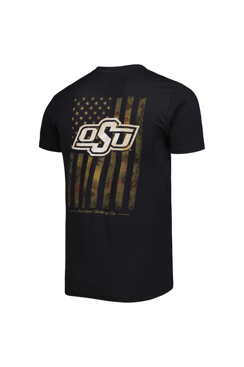 Men's Black Oklahoma State Cowboys Camo Flag 2-Hit T-Shirt, Alternate, color, Black