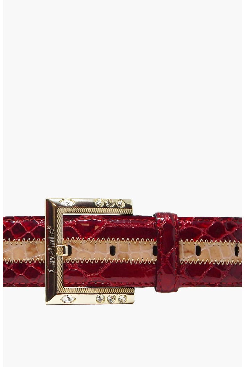 Tango 410 Patent Leather Belt, Alternate, color, Red / Beige