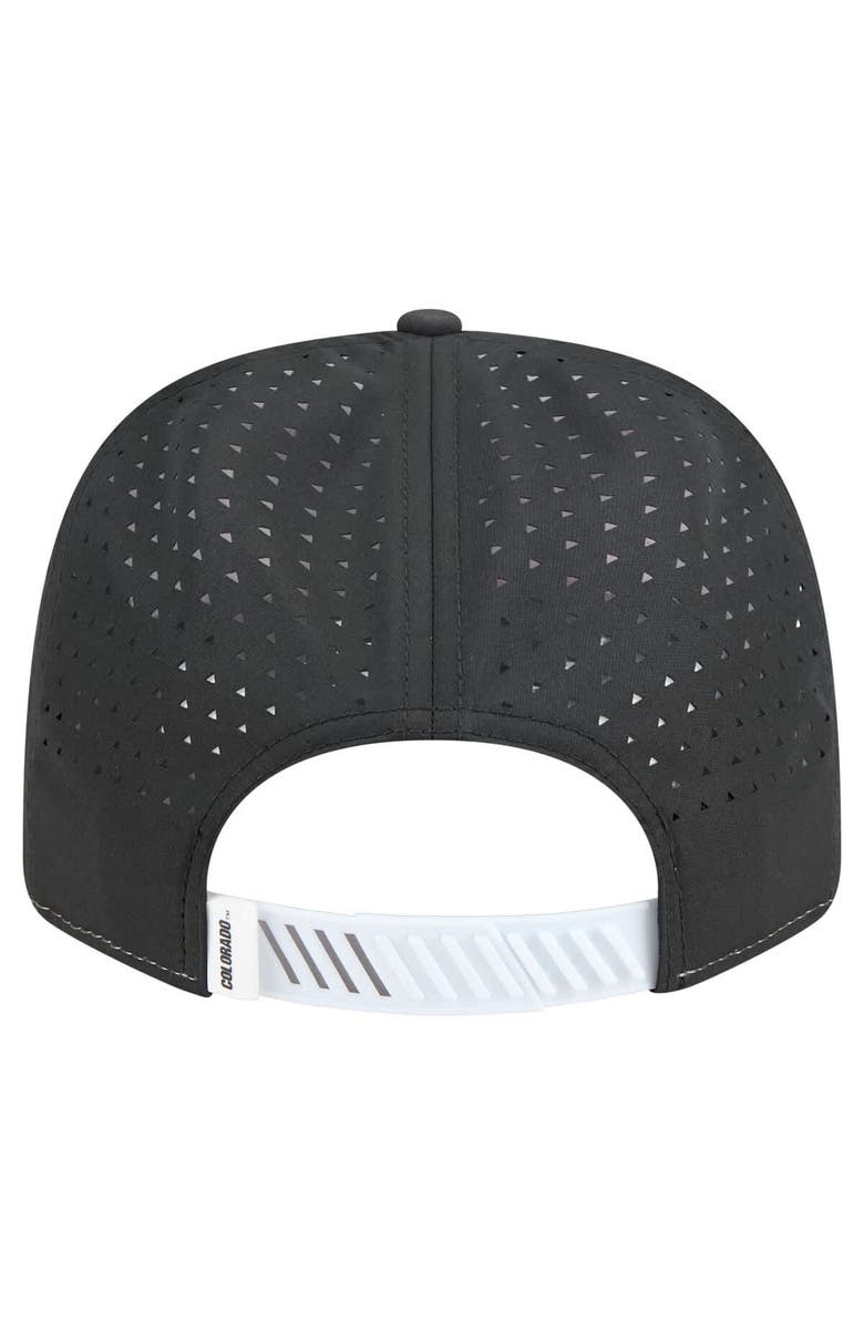 New Era Men's New Era White/Black Colorado Buffaloes Perforated Patched 9SEVENTY Adjustable Hat, Alternate, color, White