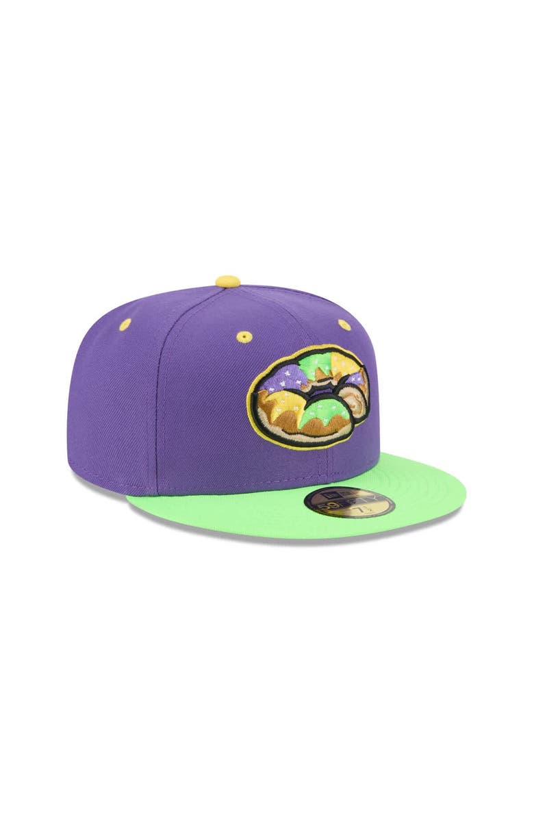 New Era Men's New Era Purple Biloxi Shuckers Theme Nights 59FIFTY Fitted Hat, Alternate, color, Purple