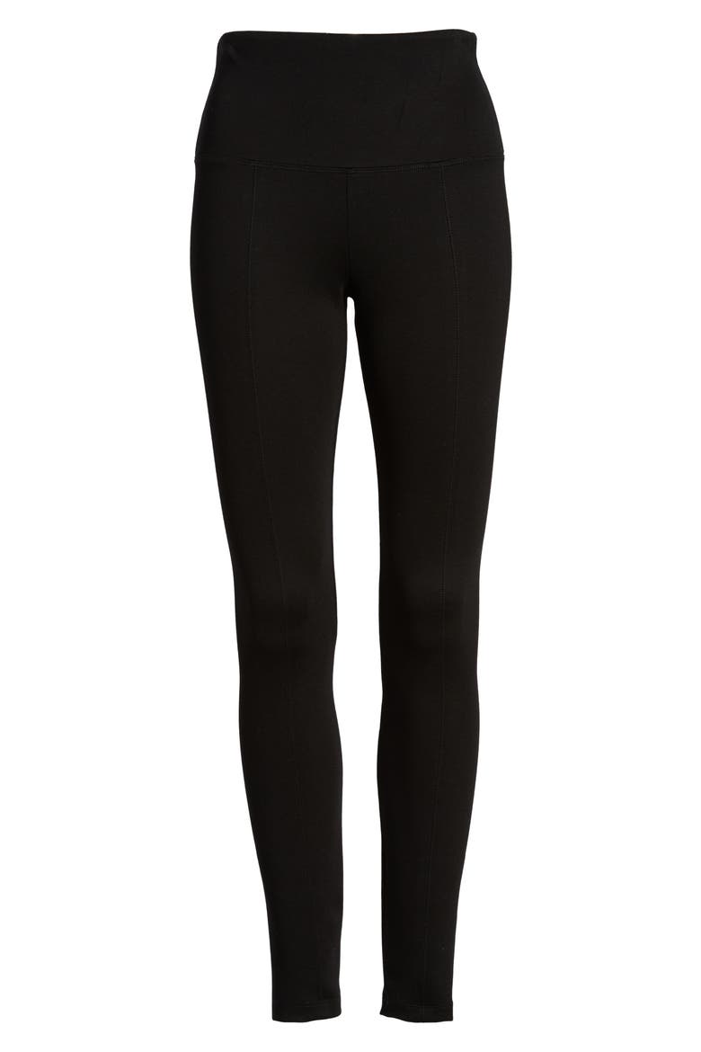 'Lyssentials Center Seam Ponte Leggings, Alternate, color, BLACK