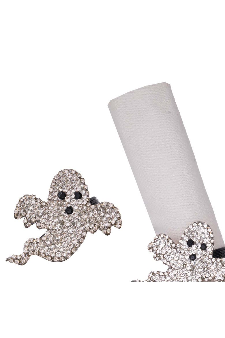 Halloween Ghost Set of 4 Napkin Rings, Alternate, color, Black
