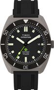 Timex® Expedition Pioneer Titanium Automatic Rubber Strap Watch, 41mm