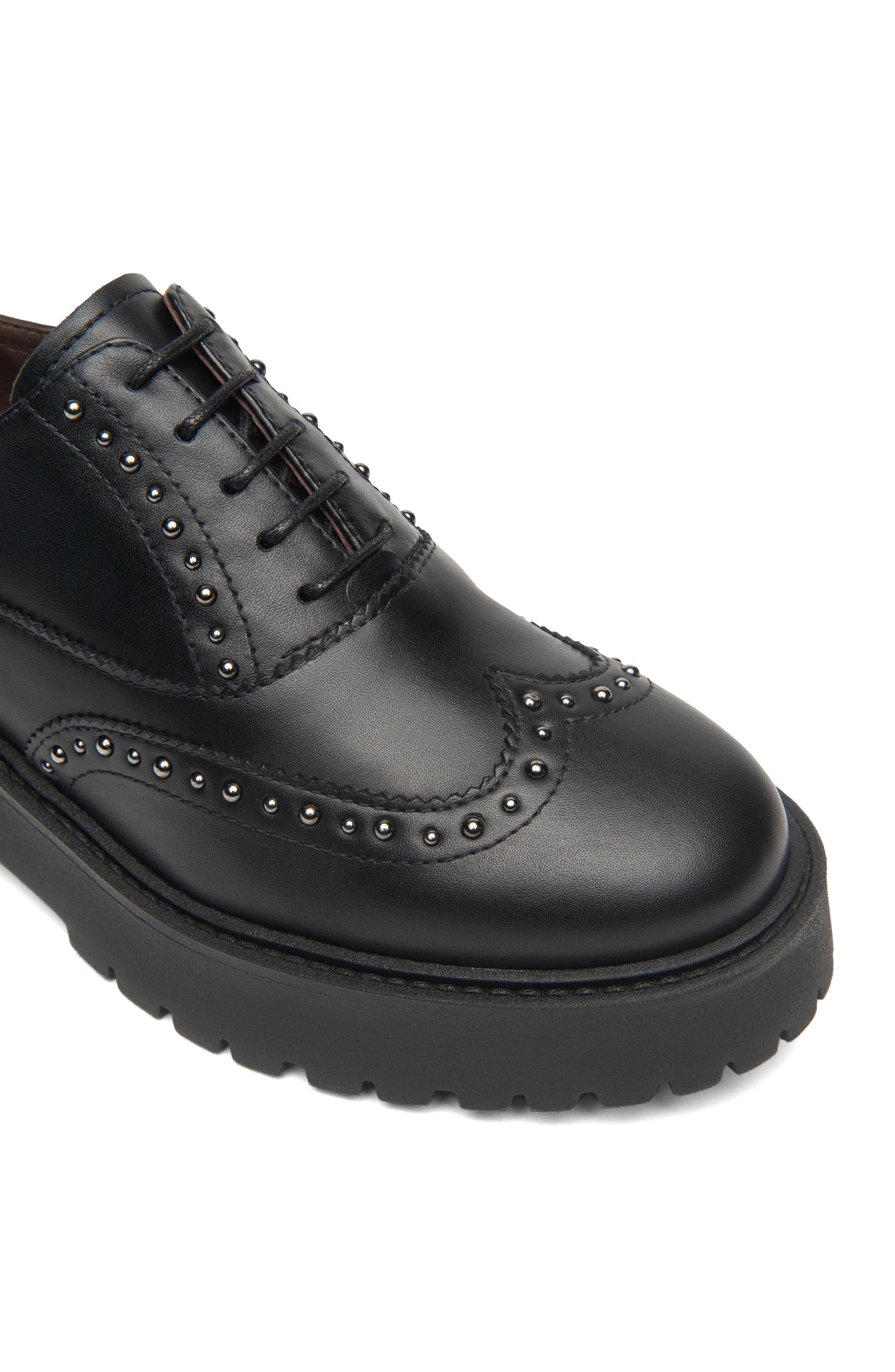 NeroGiardini Studded Derby, Alternate, color, Black