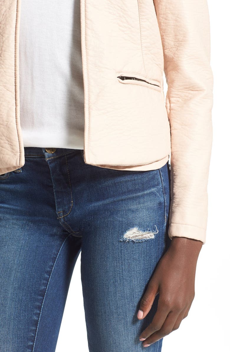 BLANKNYC Faux Leather Open Front Jacket, Alternate, color, 