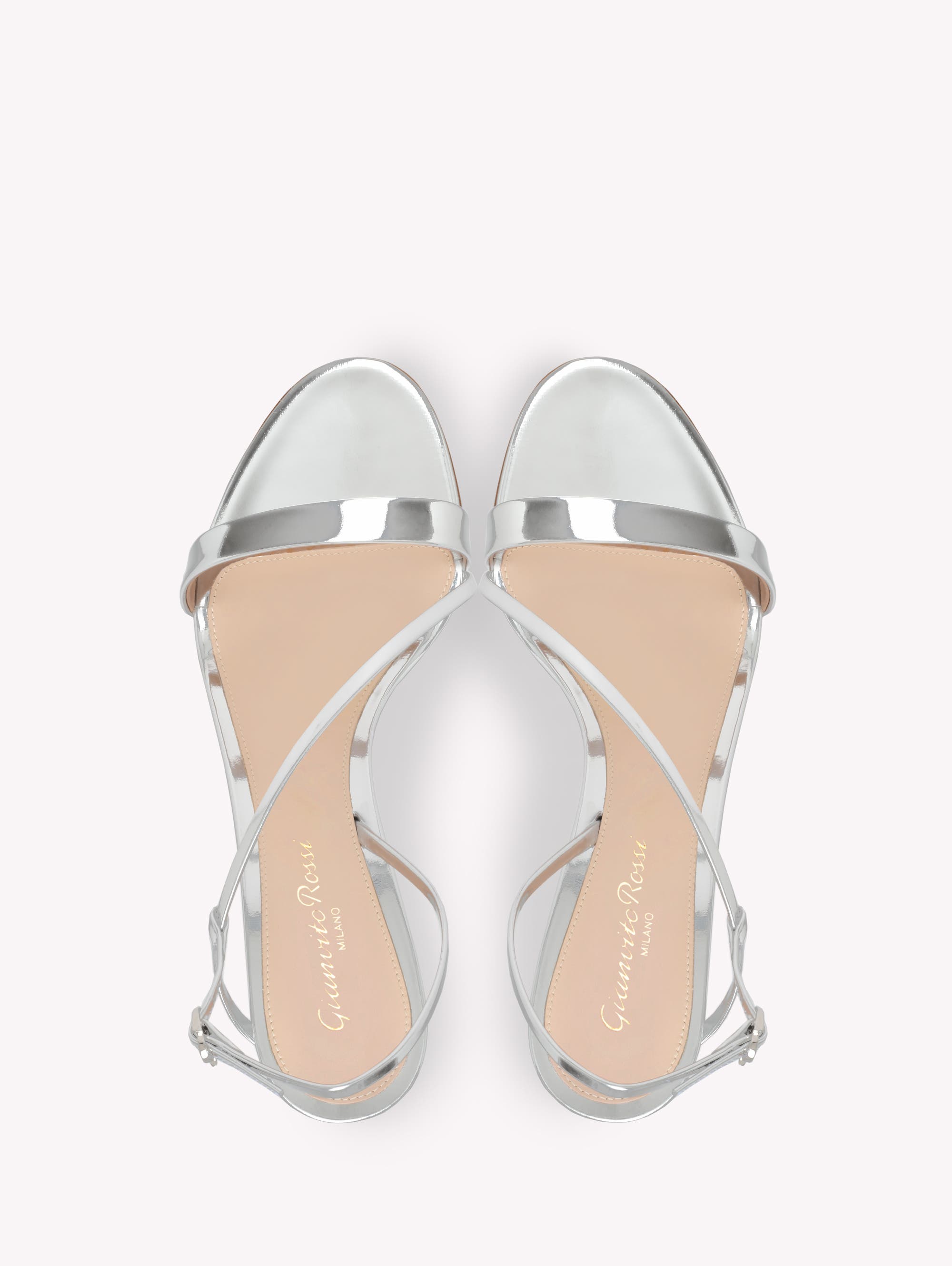 Gianvito Rossi Manhattan 95 Sandal, Alternate, color, Metallic Silver Leather