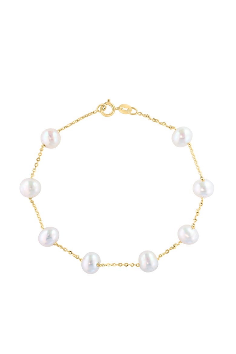 14K Yellow Gold  Fresh Water Pearl Single Strand Bracelet, Main, color, 14K Gold