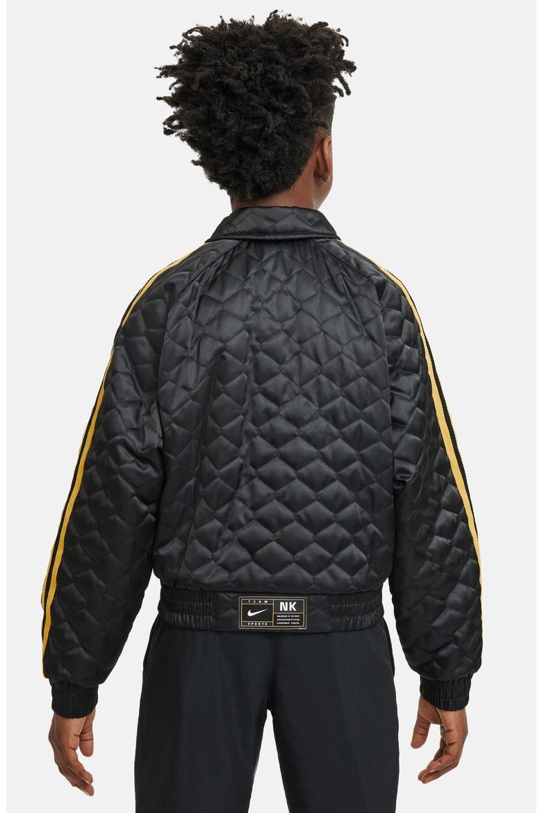 Kids' Culture Of Basketball Repel Quilted Bomber Jacket, Alternate, color, 010 BLACK/BLACK/INFINITE GOLD