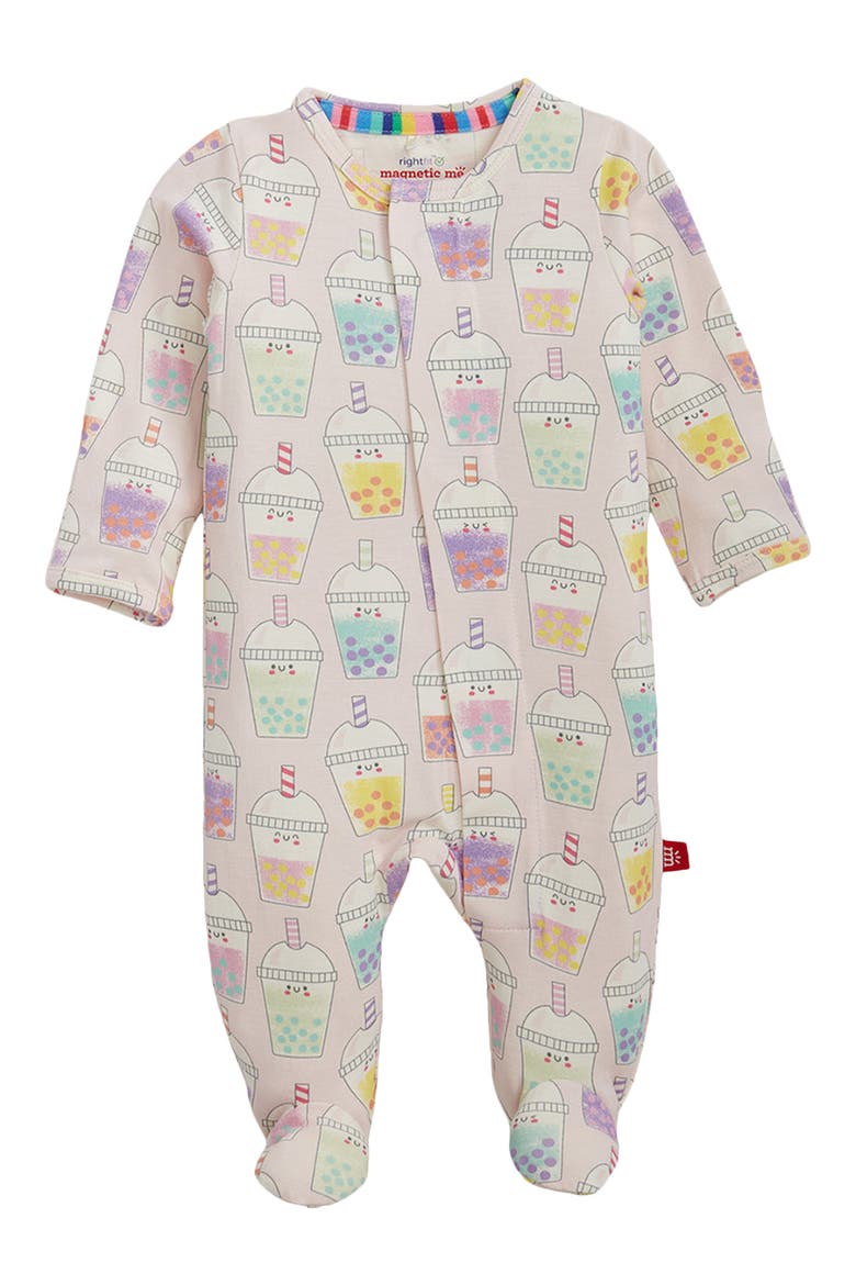 Boba Bea-Tea Right Fit Magnetic Footie, Main, color, PINK