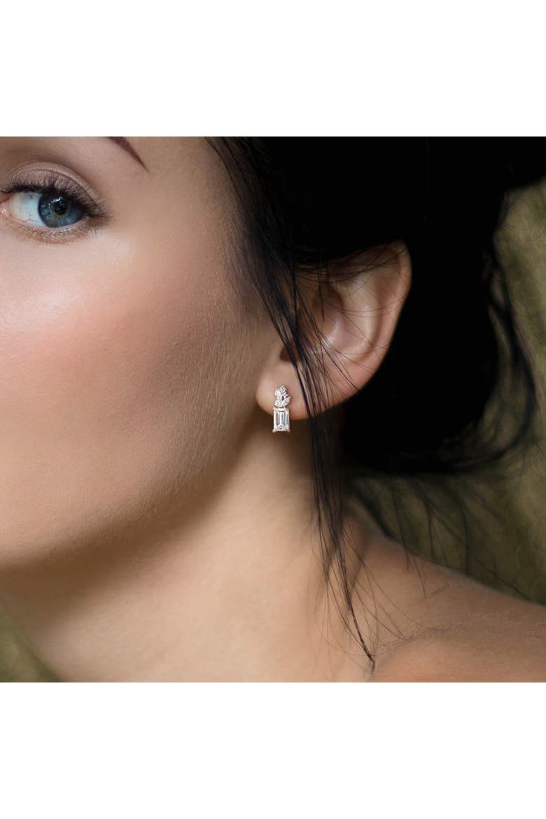 Lab-Grown Diamond Cluster Earrings 14k White Gold, Alternate, color, White Gold