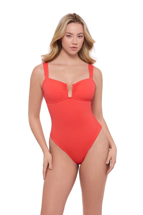 Supportive and Sculpting Sweetheart U-Wire One-Piece Swimsuit