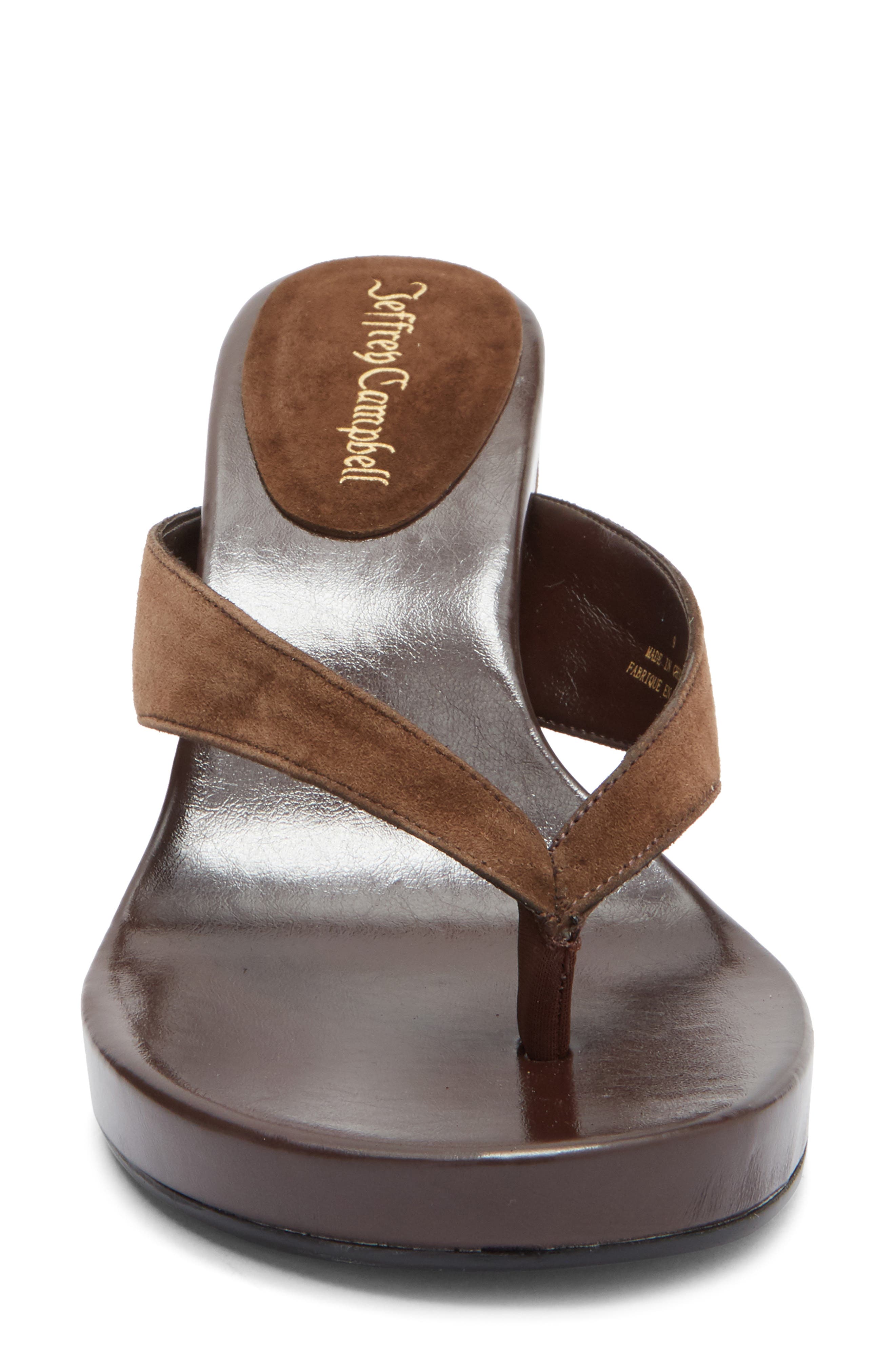 Liezel Platform Wedge Flip Flop, Alternate, color, BROWN SUEDE COMBO