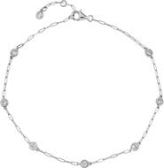 Crislu Aura Cubic Zirconia Station Anklet