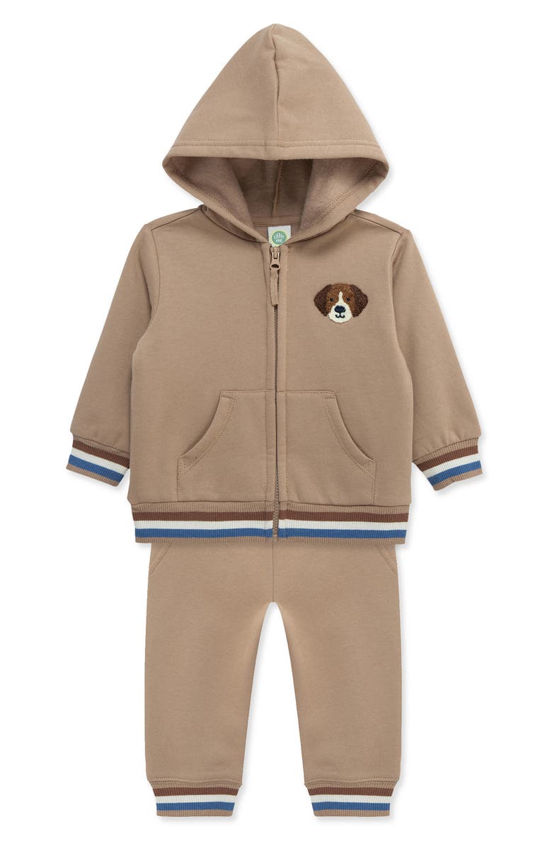 Little Me Puppy Hoodie & Joggers Set, Alternate, color, Tan