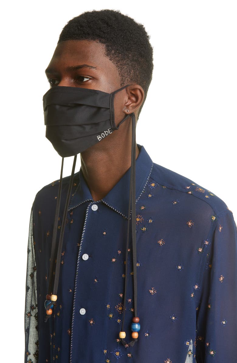 Bode x Marcus Paul Beaded Adult Pleated Face Mask, Alternate, color, 
